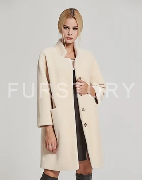 Fur Story Women's Coats Sheep Shearing Fur Coat Women with Stand Collar Winter Sheep Sheared Women Jacket sheepskin Coat FS17142
Fur Story Women's Coats Sheep Shearing Fur Coat Women with Stand Collar Winter Sheep Sheared Women Jacket sheepskin Coat FS17142