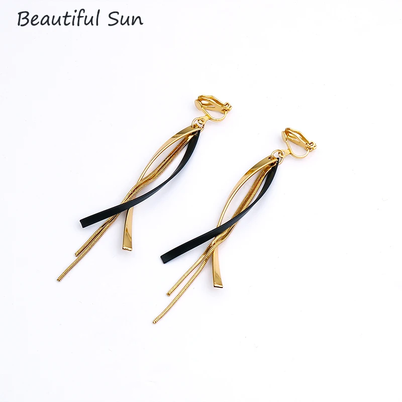 Korean Creative Long Statement Clip on Earrings Geometric Irregular Tassel Without Piercing Ear Clips for Women Fashion Jewelry
Korean Creative Long Statement Clip on Earrings Geometric Irregular Tassel Without Piercing Ear Clips for Women Fashion Jewelry
