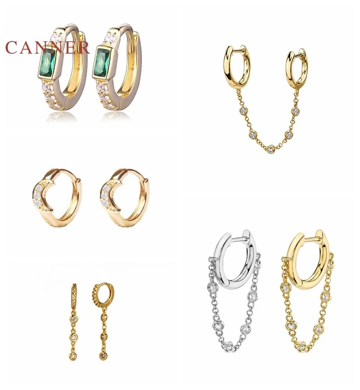 CANNER Real 925 Sterling Silver Earrings For Women Hanging Round Crescent Earrings Hoops Zircon Diamond Korean Jewelry Brincos
CANNER Real 925 Sterling Silver Earrings For Women Hanging Round Crescent Earrings Hoops Zircon Diamond Korean Jewelry Brincos