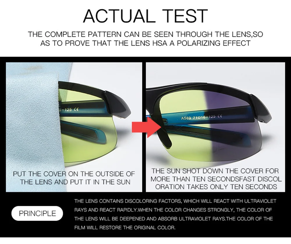 Photochromic Men Women Bicycle Glasses Color Change MTB Road Bike Sunglasses Polarized Cycling Eyewear Riding Goggles BC0329 (11)