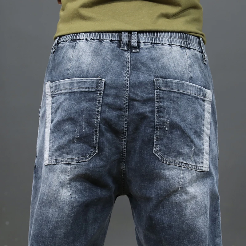 KSTUN Japanese Style Fashion Men Jeans Loose Fit Ankle Banded Jogger Pants Men Cargo Pants