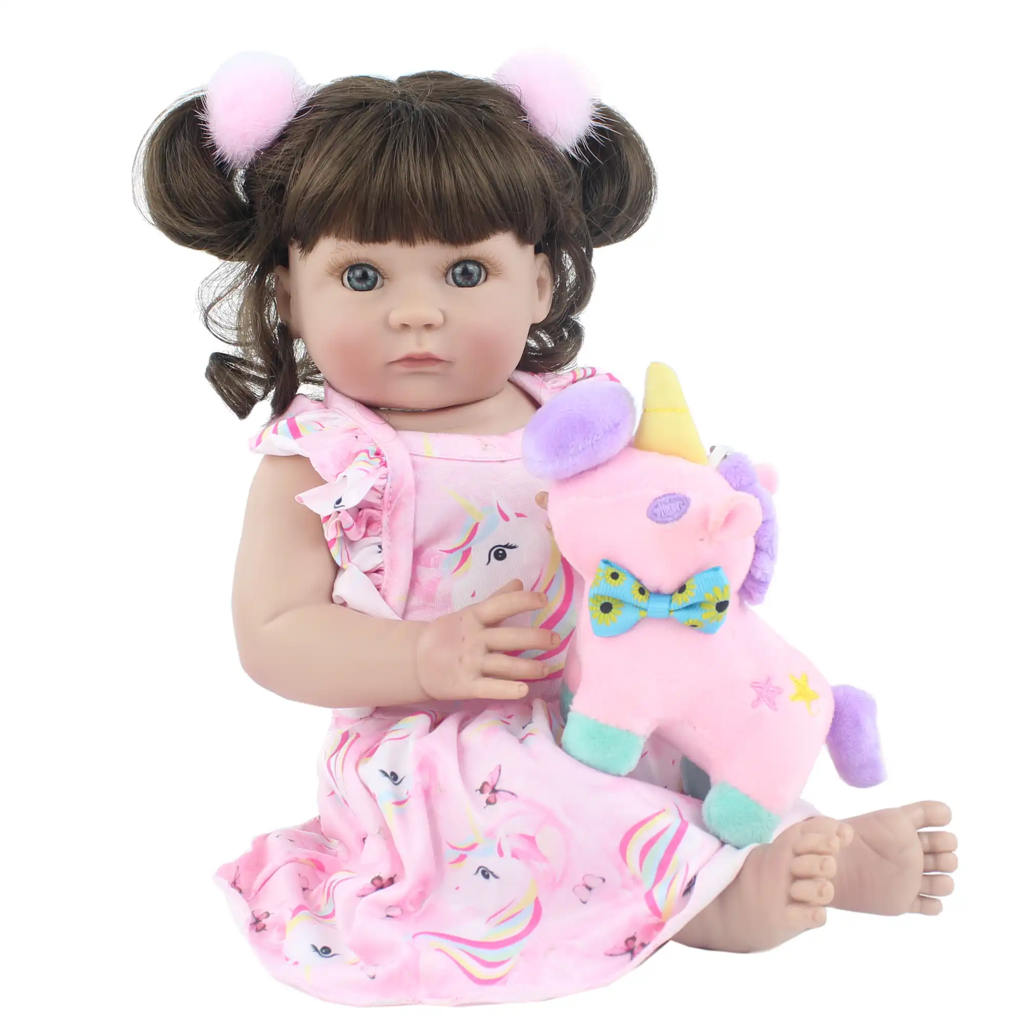 40cm full silicone body reborn unicorn dress baby doll toy for