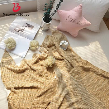 Bubble Kiss Fashion Soft Cotton Knitted Blanket Anti-Pilling Home Decor Throw Blanket Solid Color Air-Conditioned Room Blanket 
Bubble Kiss Fashion Soft Cotton Knitted Blanket Anti-Pilling Home Decor Throw Blanket Solid Color Air-Conditioned Room Blanket