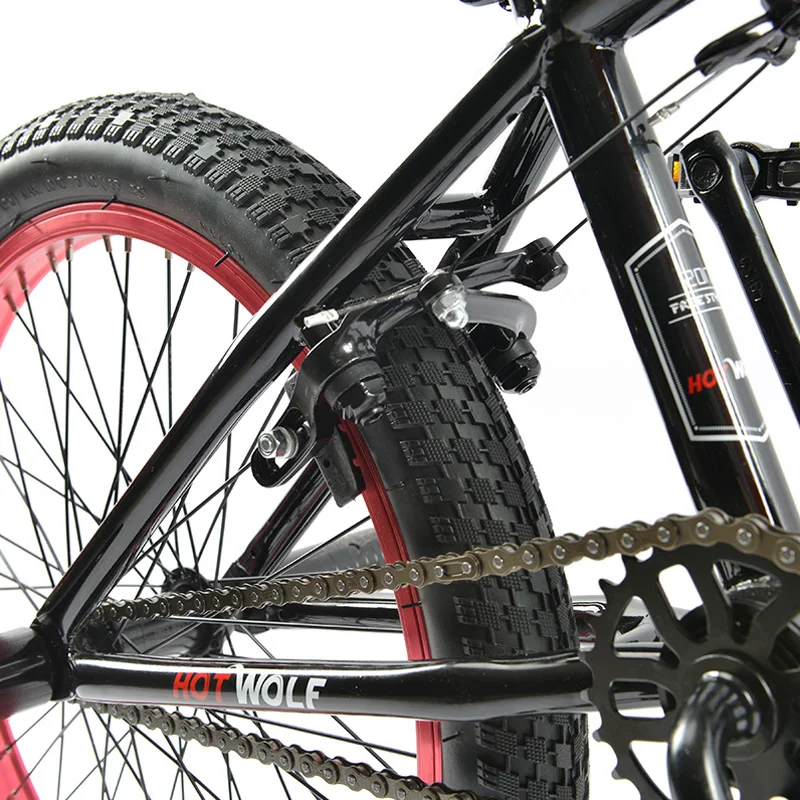 Стальная рама 20 дюймов bmx велосипед мужской performance bike orange/красный шины не складной