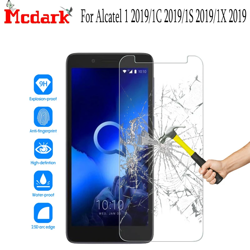2.5D 9H закаленное стекло для Alcatel 1C 2019/1S 2019 Защитная пленка экрана 1 2019/1X телефона