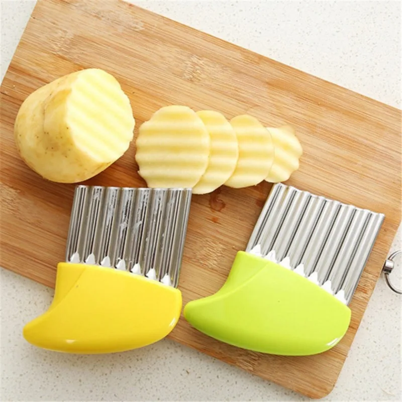 Potato Cutter Chips French Fry Maker Peeler Cut Dough Fruit Vegetable Kitchen Accessories Tool Knife Chopper Crinkle Wavy Slicer