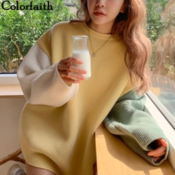 Colorfaith New 2019 Autumn Winter Women's Sweaters Patchwork Loose Vintage Minimalist Tops Korean Style Knitting Ladies SW9560
Colorfaith New 2019 Autumn Winter Women's Sweaters Patchwork Loose Vintage Minimalist Tops Korean Style Knitting Ladies SW9560
