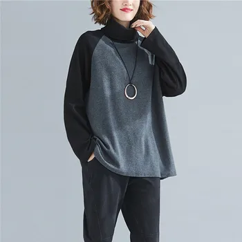Johnature Spring 2020 New Patchwork Hit Color Turtleneck Casual Women Tops Korean Loose 2 Colors Simple Female T-Shirts
Johnature Spring 2020 New Patchwork Hit Color Turtleneck Casual Women Tops Korean Loose 2 Colors Simple Female T-Shirts