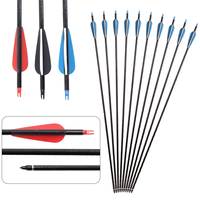 12Pcs 31.5 inches Spine 500 Fiberglass Arrow with red Black and blue feather for Recurve/Compound Bows Archery Hunting
12Pcs 31.5 inches Spine 500 Fiberglass Arrow with red Black and blue feather for Recurve/Compound Bows Archery Hunting