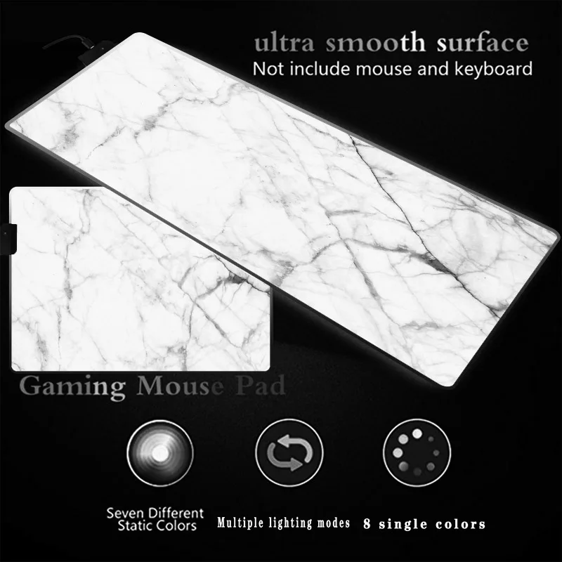Large Mouse Standard Pad Marble Texture LED Color Backlight RGB Keyboard Pad Computer Notebook Gaming Accessories Mouse Pad
Large Mouse Standard Pad Marble Texture LED Color Backlight RGB Keyboard Pad Computer Notebook Gaming Accessories Mouse Pad