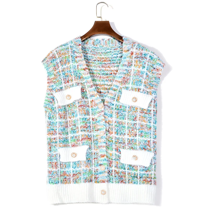 New Autumn Plaid Knitted Vest Zomerjurk Dames 2019 Cashmere Casual Plus Size Sleeveless Sweater Vest Women Jacket N9784
New Autumn Plaid Knitted Vest Zomerjurk Dames 2019 Cashmere Casual Plus Size Sleeveless Sweater Vest Women Jacket N9784