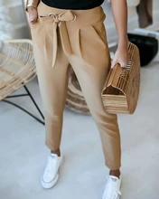 England Style Women Summer Solid Color Pencil Pants Bandage Design Pockets Decor High Waist Slim Hips Trousers for Streetwear
England Style Women Summer Solid Color Pencil Pants Bandage Design Pockets Decor High Waist Slim Hips Trousers for Streetwear