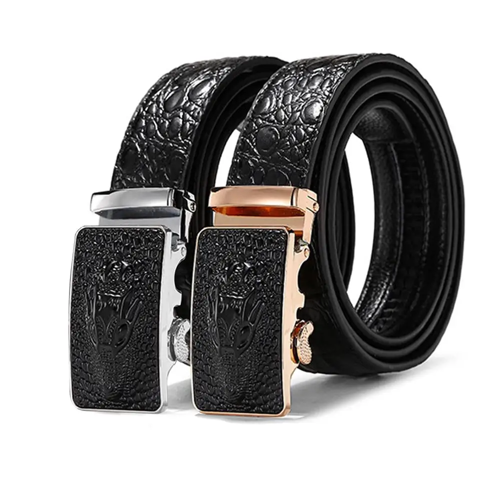 Men Belts High Quality Male PU Leather Strap Luxury Crocodile Silver Gold Buckle Belts For Man Ceinture Homme 
Men Belts High Quality Male PU Leather Strap Luxury Crocodile Silver Gold Buckle Belts For Man Ceinture Homme