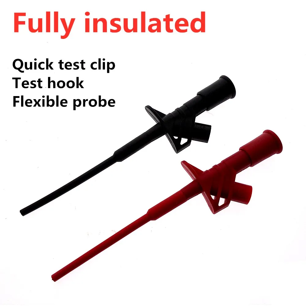 Fully insulated quick test clamp Test hook Flexible probe high voltage differential test hook with 4mm socket
Fully insulated quick test clamp Test hook Flexible probe high voltage differential test hook with 4mm socket