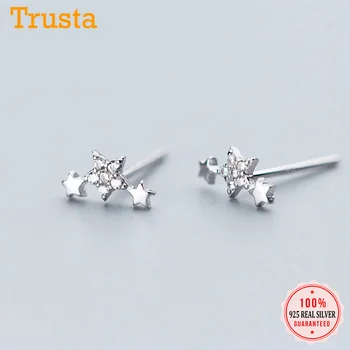 Trusta 100% 925 Solid Sterling Silver Women's Jewelry Fashion Cute Star CZ Stud Earrings Gift For School Girls Kids Lady DS891 
Trusta 100% 925 Solid Sterling Silver Women's Jewelry Fashion Cute Star CZ Stud Earrings Gift For School Girls Kids Lady DS891