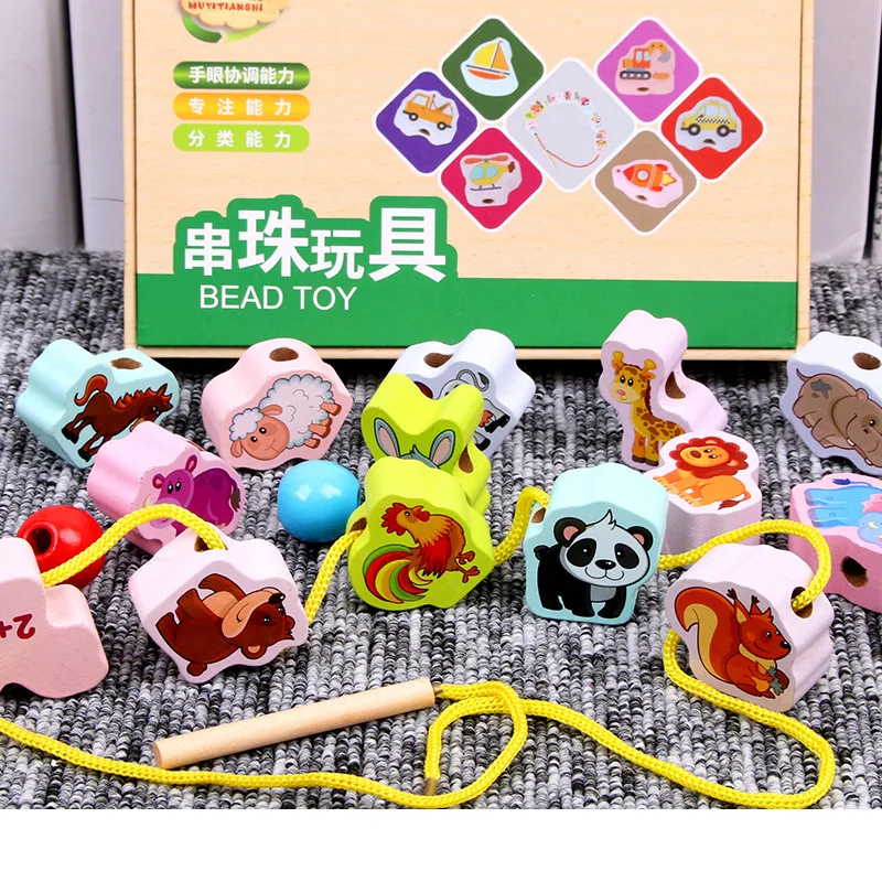 Wooden Early Education Toys Handwork Threading Beaded Toys Marine Animal Traffic Digital Stringing Beaded Toys DIY For Kids
Wooden Early Education Toys Handwork Threading Beaded Toys Marine Animal Traffic Digital Stringing Beaded Toys DIY For Kids