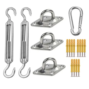 Accessory for Patio Pool Backyard Shade Sail Hardware Kit for Triangle Sun Shade Sails Mounting Hanging Installation