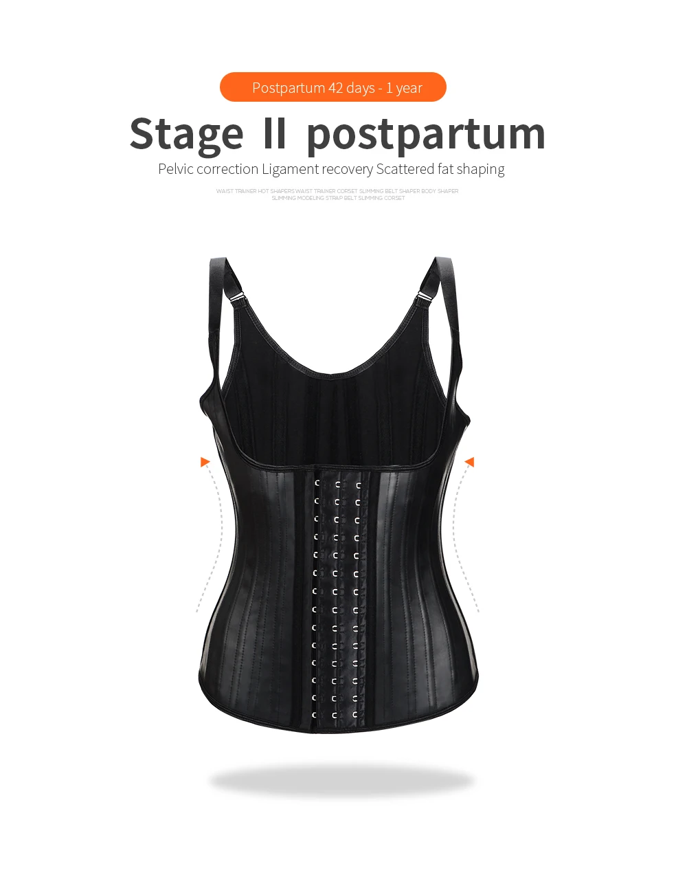 Fashion Black Corset Plus Size Latex Binders Slimming Underwear Corset