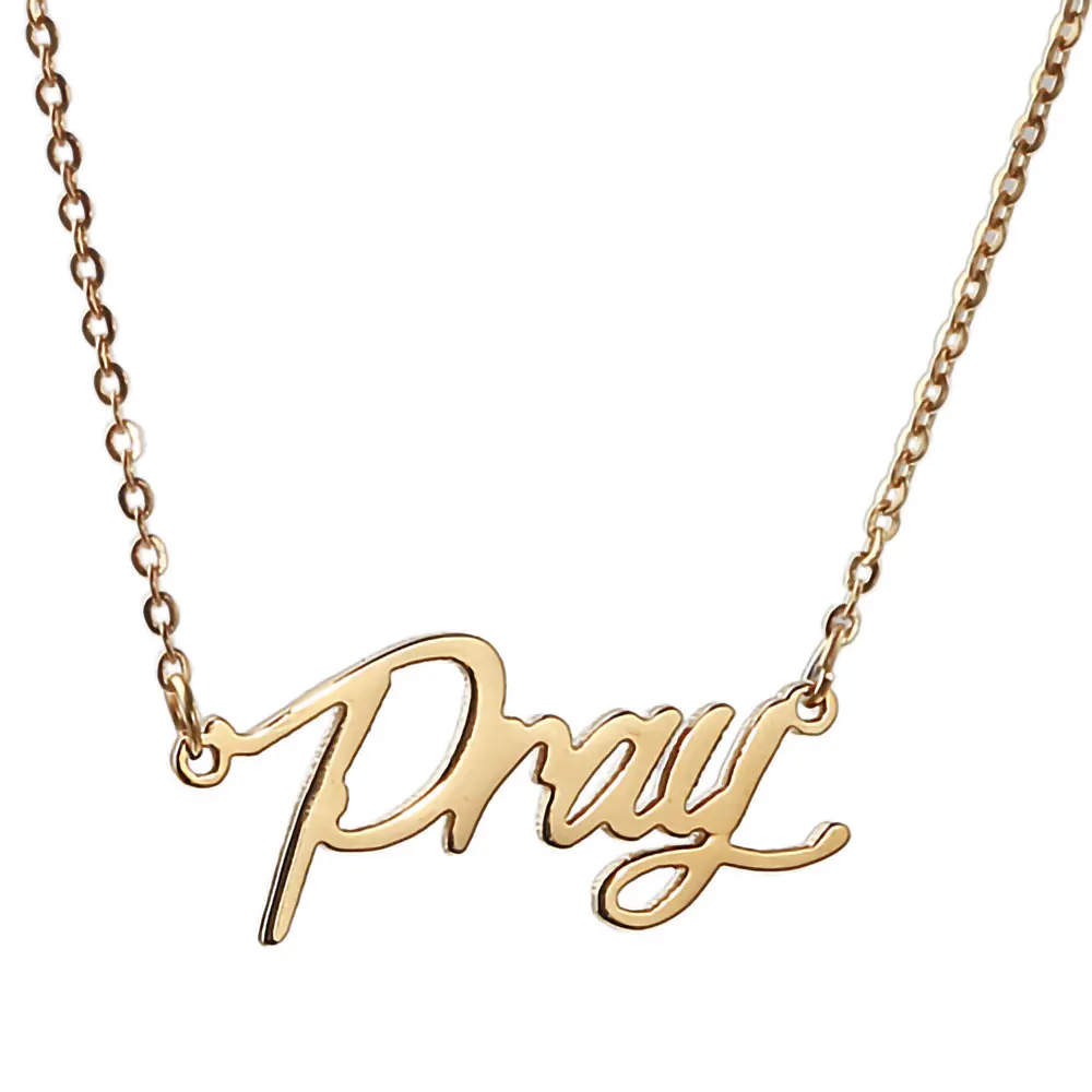Pray Name Necklace Personalized Women Stainless Steel Jewelry Nameplate Pendant Femme Mothers Friends Gift
Pray Name Necklace Personalized Women Stainless Steel Jewelry Nameplate Pendant Femme Mothers Friends Gift