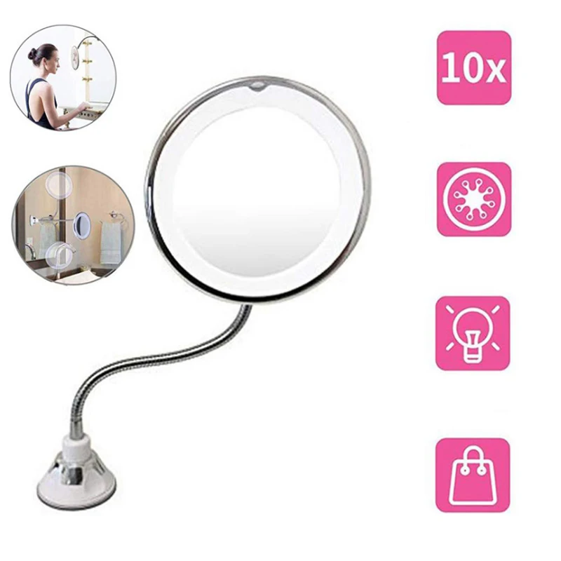 360 Degree Rotation 10X Magnifying Makeup Mirror My Flexible Mirror Folding Vanity Mirror with LED Light Makeup Tools
360 Degree Rotation 10X Magnifying Makeup Mirror My Flexible Mirror Folding Vanity Mirror with LED Light Makeup Tools