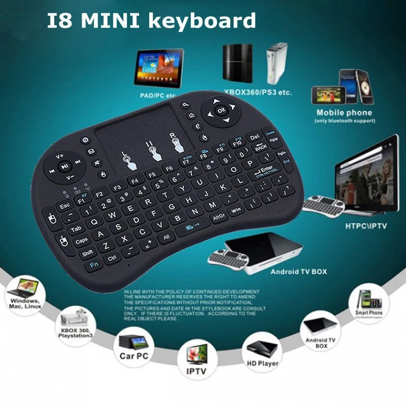 3 Color Backlit I8 Mini Wireless Keyboard 2.4ghz Air Mouse With Touchpad Remote Control For Android TV Box PC PS3/4 Laptop Mac
3 Color Backlit I8 Mini Wireless Keyboard 2.4ghz Air Mouse With Touchpad Remote Control For Android TV Box PC PS3/4 Laptop Mac