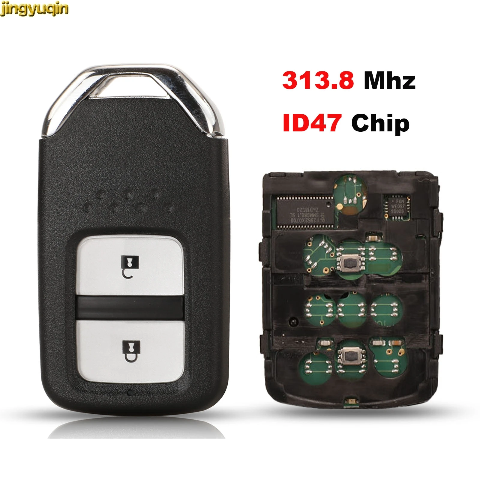 Jingyuqin Remote Car Key Control 313.8 MHZ ID47 Chip For Honda Fit City Jazz XRV Venzel HRV 2 Buttons Smart Fob
Jingyuqin Remote Car Key Control 313.8 MHZ ID47 Chip For Honda Fit City Jazz XRV Venzel HRV 2 Buttons Smart Fob