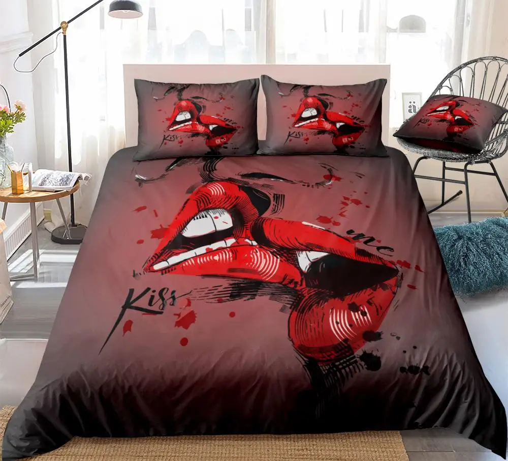 3D Red Lips Duvet Cover Set Kissing Lips Pattern Bedding Red Makeup Lips Quilt Cover Queen Home Textiles Red 3PCS King Dropship
3D Red Lips Duvet Cover Set Kissing Lips Pattern Bedding Red Makeup Lips Quilt Cover Queen Home Textiles Red 3PCS King Dropship