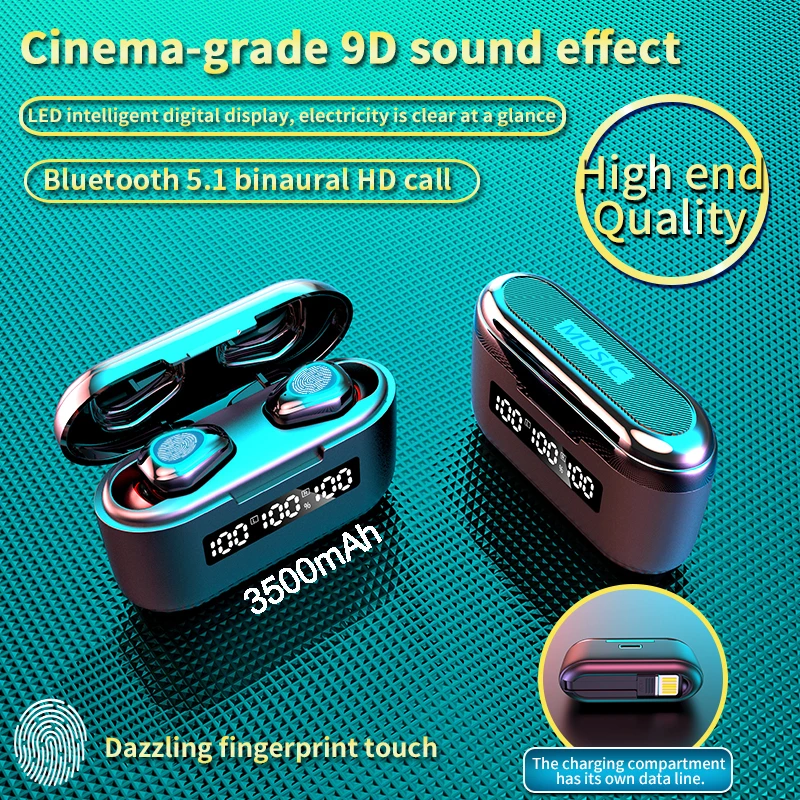 G40 TWS Bluetooth Earphone with 3500mAh Charging Box 9D HD Touch Contorl 5.1 Bluetooth Wireless Headset for IOS Android Phone
G40 TWS Bluetooth Earphone with 3500mAh Charging Box 9D HD Touch Contorl 5.1 Bluetooth Wireless Headset for IOS Android Phone