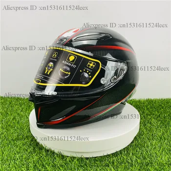 Full Face Motorcycle Helmet Pista GP R Black Red Orbit Carbon Fiber Motorcycle Racing Helmet with Big Tail Spoiler 
Full Face Motorcycle Helmet Pista GP R Black Red Orbit Carbon Fiber Motorcycle Racing Helmet with Big Tail Spoiler