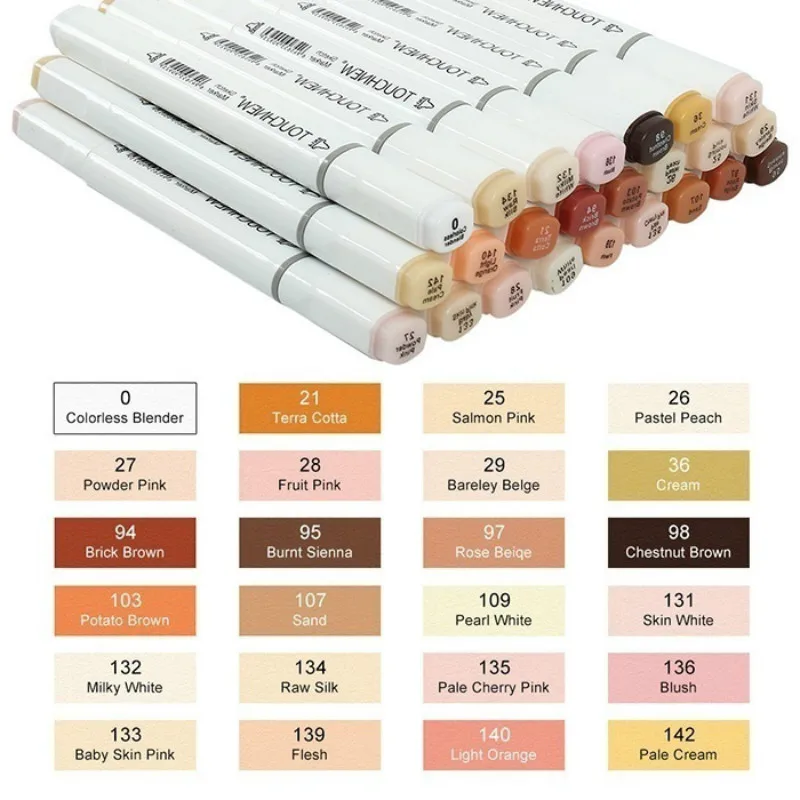 12/24 Colors Dual Headed Alcohol Brush Markers Student Kid Gift Artist Marker Pens Blendable Skin Tone for Portrait Drawing Pen
12/24 Colors Dual Headed Alcohol Brush Markers Student Kid Gift Artist Marker Pens Blendable Skin Tone for Portrait Drawing Pen