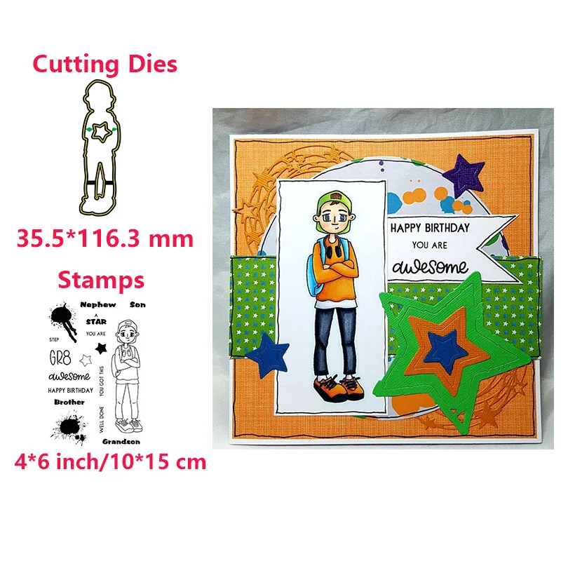 Brother Son Nephew Grandson Stamps and Dies Set for Card Making DIY Scrapbooking Paper Crafts Knife Mould 2020 New Arrival
Brother Son Nephew Grandson Stamps and Dies Set for Card Making DIY Scrapbooking Paper Crafts Knife Mould 2020 New Arrival