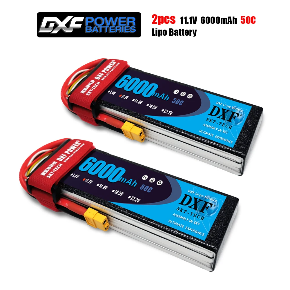 2020 DXF 2PCS lipo battery 3S 11.1V 6000mah 50C Max 100C Toys & Hobbies For Helicopters RC Models Li-polymer Battery
2020 DXF 2PCS lipo battery 3S 11.1V 6000mah 50C Max 100C Toys & Hobbies For Helicopters RC Models Li-polymer Battery