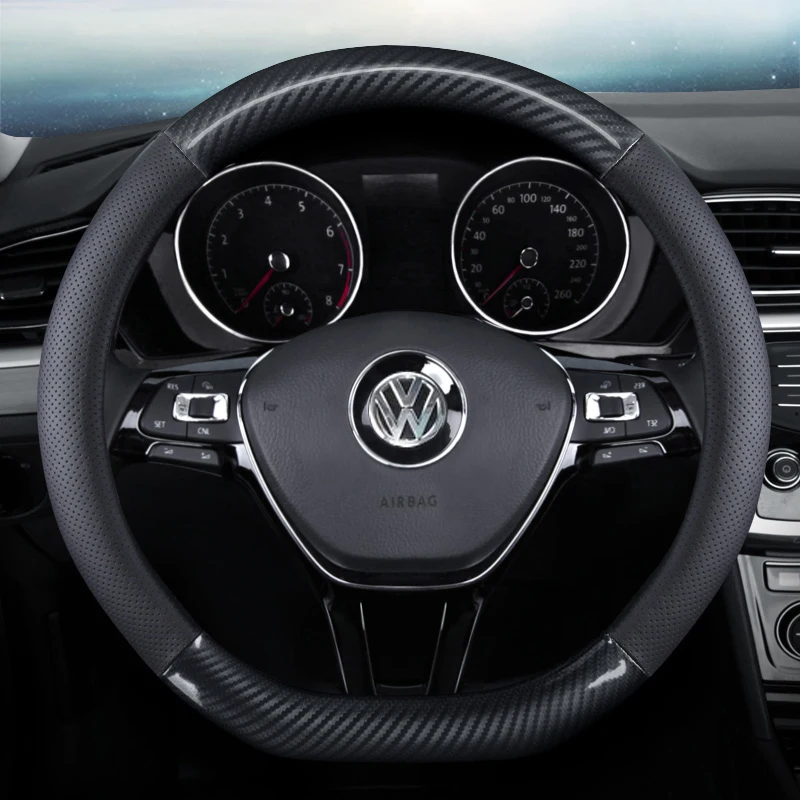 For Volkswagen 38cm universal leather carbon fiber steering wheel cover car interior accessories
For Volkswagen 38cm universal leather carbon fiber steering wheel cover car interior accessories