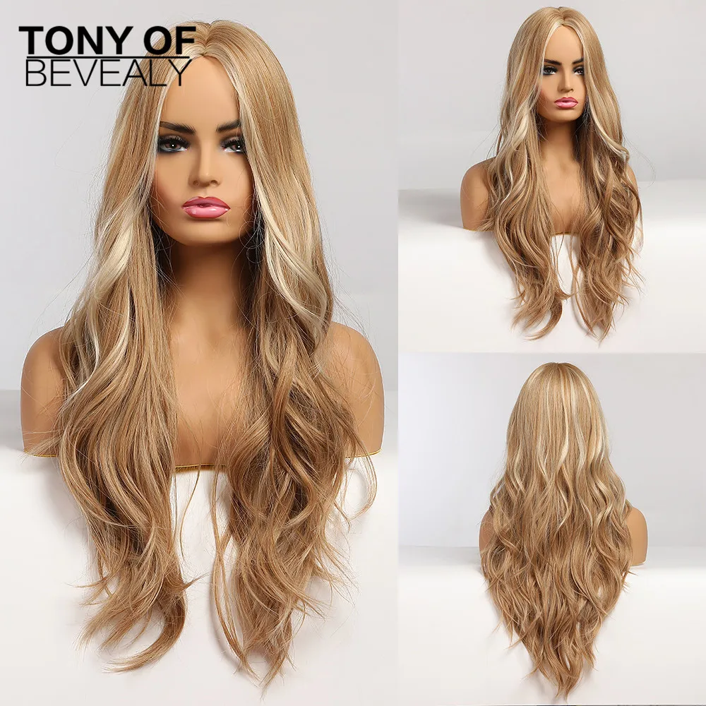 Long Wavy Blonde Synthetic Wigs with Highlights Wigs Middle Part for Afro Women Heat Resistant Cosplay Natural Hair Wigs
Long Wavy Blonde Synthetic Wigs with Highlights Wigs Middle Part for Afro Women Heat Resistant Cosplay Natural Hair Wigs
