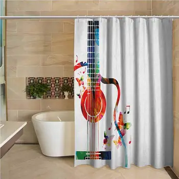Guitar Professional Shower Curtain Colorful Polygonal Musical Instrument Strings Butterflies Nature Themed Elements Decorative
Guitar Professional Shower Curtain Colorful Polygonal Musical Instrument Strings Butterflies Nature Themed Elements Decorative