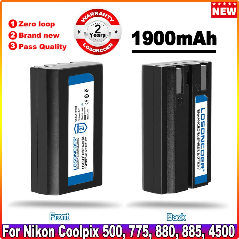 1900mAh NP-800 ENEL1 EN-EL1 Battery For Nikon Coolpix 775 ,500, 880, 885, 990, 995, 4300, 4500, 4800, 5000, 5400, EN EL1
1900mAh NP-800 ENEL1 EN-EL1 Battery For Nikon Coolpix 775 ,500, 880, 885, 990, 995, 4300, 4500, 4800, 5000, 5400, EN EL1