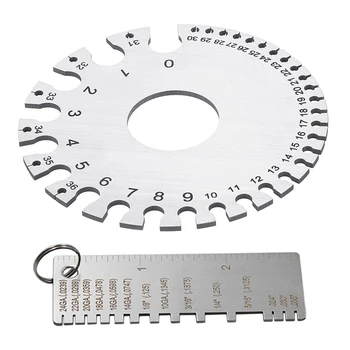 Multifunction Double-sided Compass Tool Stainless Steel Metal Plates Thickness Measuring Tool Ruler with Key Ring
Multifunction Double-sided Compass Tool Stainless Steel Metal Plates Thickness Measuring Tool Ruler with Key Ring