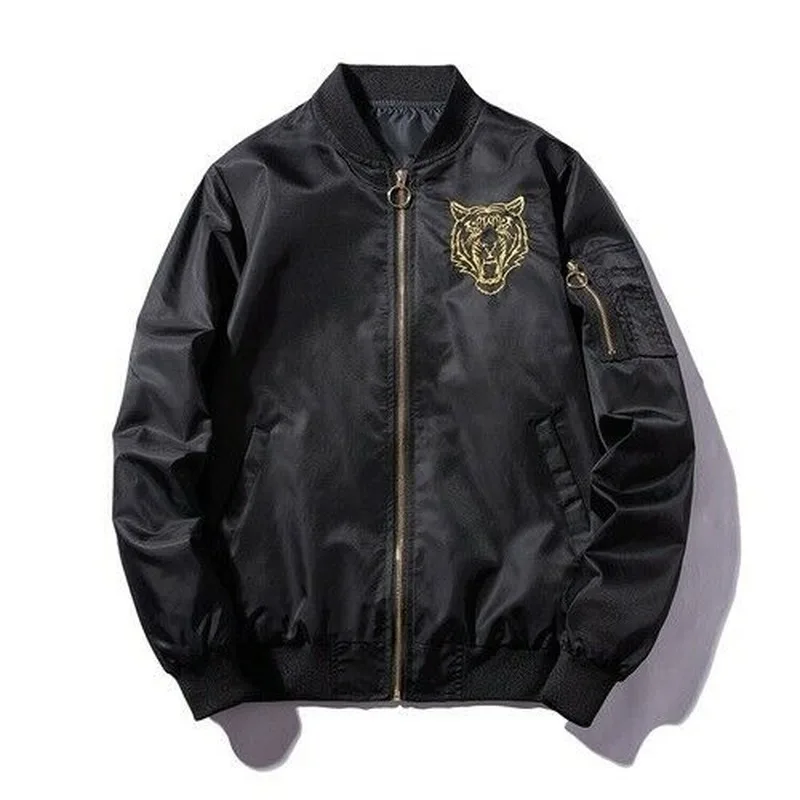 Mens New Bomber Embroidery Tiger Jacket Pilot Bomber Embroidered Thin Jacket Men Clothing Tiger Print Pattern Jacket Hot Selling
Mens New Bomber Embroidery Tiger Jacket Pilot Bomber Embroidered Thin Jacket Men Clothing Tiger Print Pattern Jacket Hot Selling