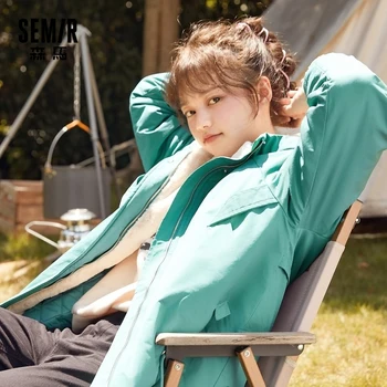 SEMIR Cotton Parks Coat 2020 New Women Mid-Length Hooded Cotton Padded Coat Korean Loose Stitching Rabbit Fur Winter Thick Coat
SEMIR Cotton Parks Coat 2020 New Women Mid-Length Hooded Cotton Padded Coat Korean Loose Stitching Rabbit Fur Winter Thick Coat