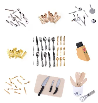 Miniatures Tableware Cutlery Knife Fork Spoon Cake Knife Chopping Block Kitchen Food Furniture Toy New 12Pc 1:12 Mini Dollhouse
Miniatures Tableware Cutlery Knife Fork Spoon Cake Knife Chopping Block Kitchen Food Furniture Toy New 12Pc 1:12 Mini Dollhouse