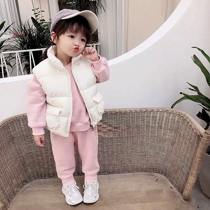 Three-Piece Children's Autumn/Winter 2020 New Pure Cotton Plus Velvet Padded Cotton Vest Hoodie Three-Piece
Three-Piece Children's Autumn/Winter 2020 New Pure Cotton Plus Velvet Padded Cotton Vest Hoodie Three-Piece