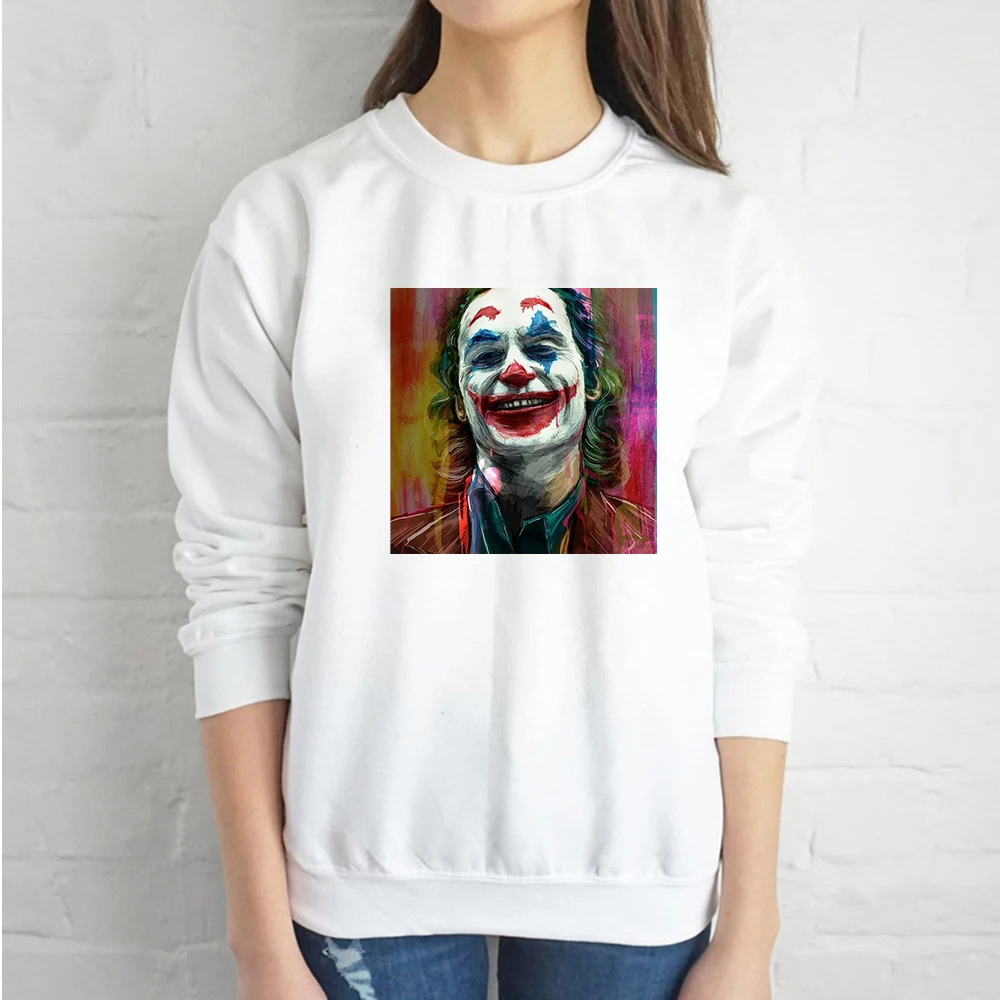 

The Clown Has A Special Smile Graphic Loose Sweatshirt Round Neck Sleeve Women's Hoodies Vogue Joker Girls Vintage Pullover