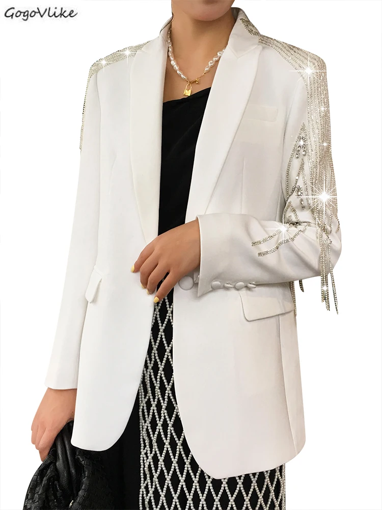 Luxury Designer 2020 Spring Fall Beading Long Blazers Notched Black Rhinestone Slim Plus Size Blazer Office Jackets LT597S30
Luxury Designer 2020 Spring Fall Beading Long Blazers Notched Black Rhinestone Slim Plus Size Blazer Office Jackets LT597S30