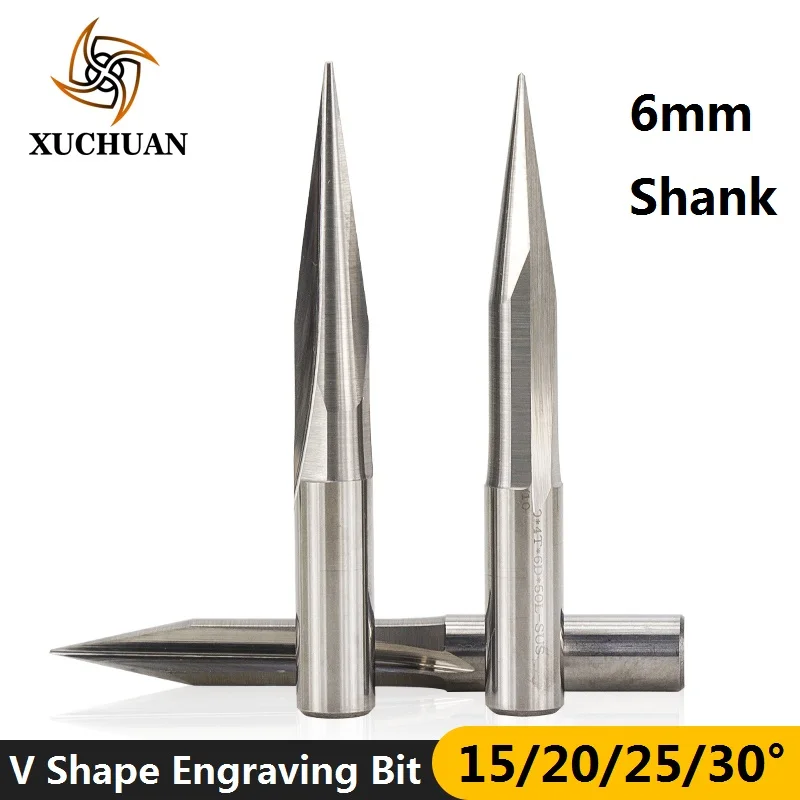 10pcs 6mm Shank 2 Flute Straight CNC V Bit 15/20/25/30 Degrees Carbide End Mill For Hardwood Engraving Milling Carving
10pcs 6mm Shank 2 Flute Straight CNC V Bit 15/20/25/30 Degrees Carbide End Mill For Hardwood Engraving Milling Carving