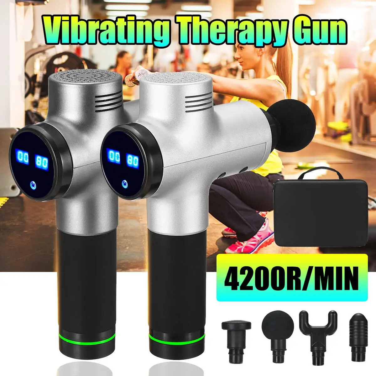 4200r/min Muscle Massager 6 Gears Electric Therapy Body LED Muscle Massage Guns Body Relaxing Relief Massage Machine 4 Heads
4200r/min Muscle Massager 6 Gears Electric Therapy Body LED Muscle Massage Guns Body Relaxing Relief Massage Machine 4 Heads