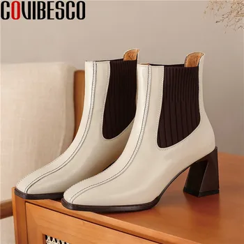 COVIBESCO Concise Vintage Genuine Leather Women's Ankle Boots Square Toe Thick Heels Pumps Winter Office Lady Casual Shoes Woman
COVIBESCO Concise Vintage Genuine Leather Women's Ankle Boots Square Toe Thick Heels Pumps Winter Office Lady Casual Shoes Woman