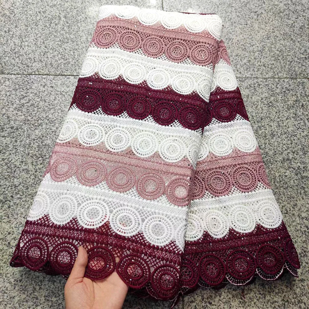 Wine African Cord Guipure Lace Fabric 2021 High Quality French Lace Nigerian Water Soluble Lace Fabrics For Party Dress
Wine African Cord Guipure Lace Fabric 2021 High Quality French Lace Nigerian Water Soluble Lace Fabrics For Party Dress