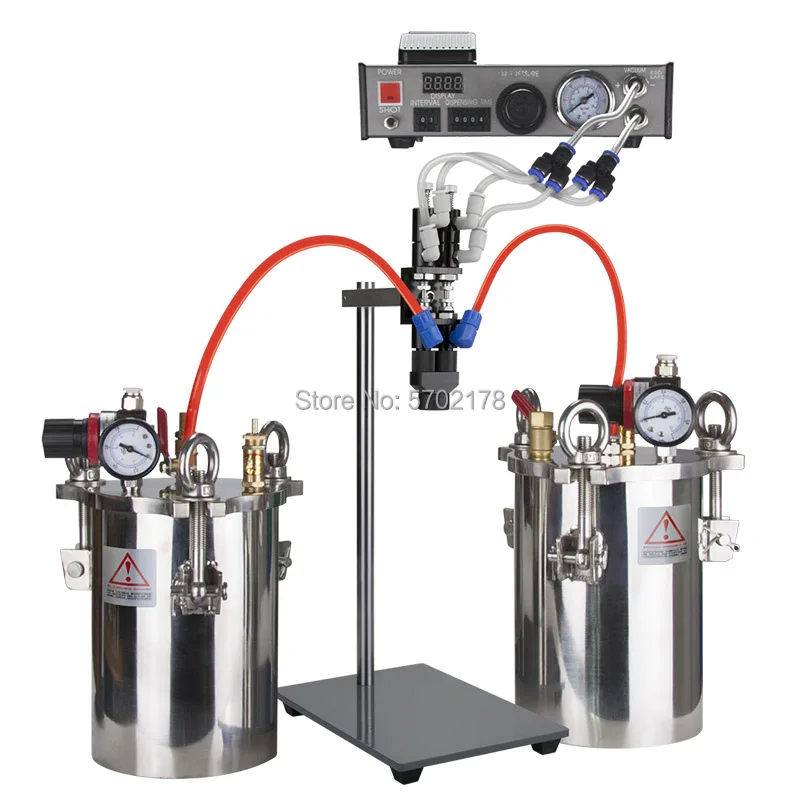 

Double liquid dispensing valve dispensing machine quantitative dispensing complete set of dispensing equipment AB glue dispenser