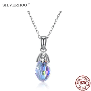SILVERHOO Genuine 925 Sterling Silver Necklace For Women Super Twinkle Austria Crystal Water Drop Pendant Engagement Party Gift
SILVERHOO Genuine 925 Sterling Silver Necklace For Women Super Twinkle Austria Crystal Water Drop Pendant Engagement Party Gift