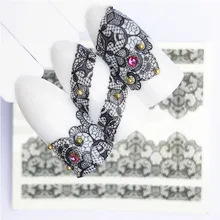 1 Pcs Sexy Black Lace Flores DIY Nail Art Stamp Estamparia Ferramentas de Aço Inoxidável Da Placa Da Imagem Do Prego Template Stencil Manicure(China)